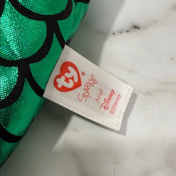 Ty Ariel Mermaid Plush - Red Hair, Green Tail, Purple Top - Picture 9 of 9